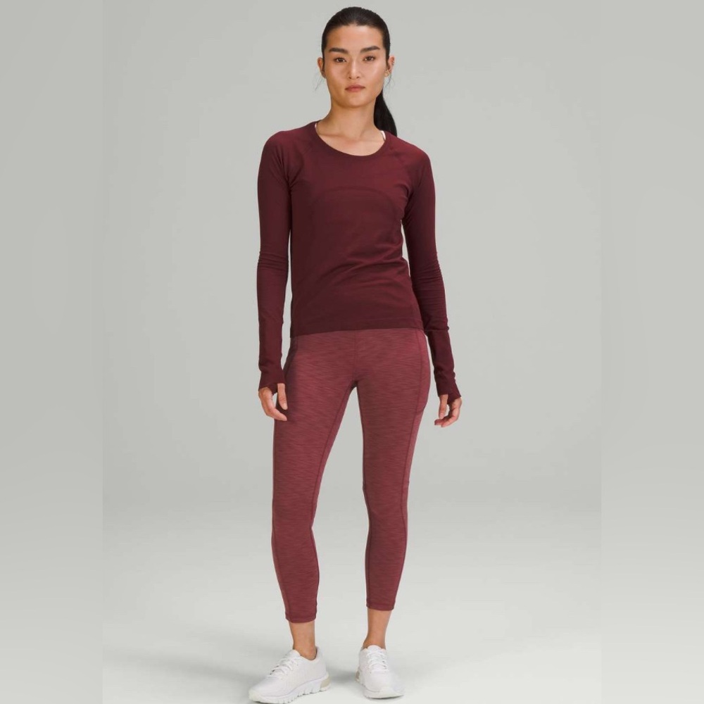 NWOT Lululemon Invigorate High-Rise Tight 25" in Heathered Mulled Wine - Size 12